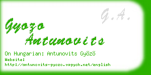 gyozo antunovits business card