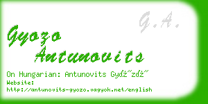 gyozo antunovits business card